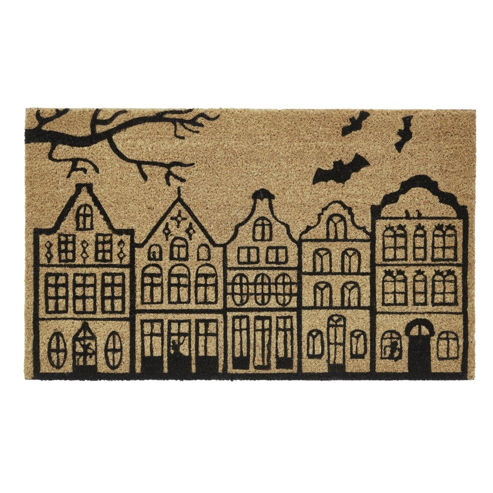 My Texas House Black Bats Halloween Outdoor Doormat 18x30, Fall 2025
